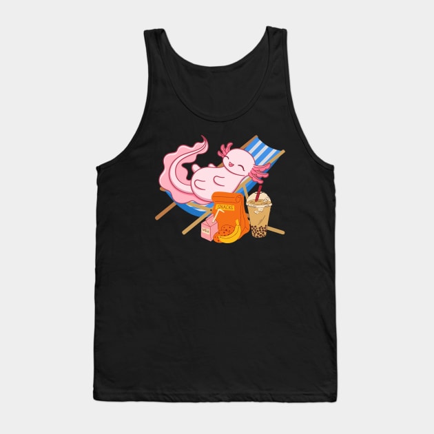 Sweet chilling Axolotl Mexican walking fish Tank Top by Shadowbyte91